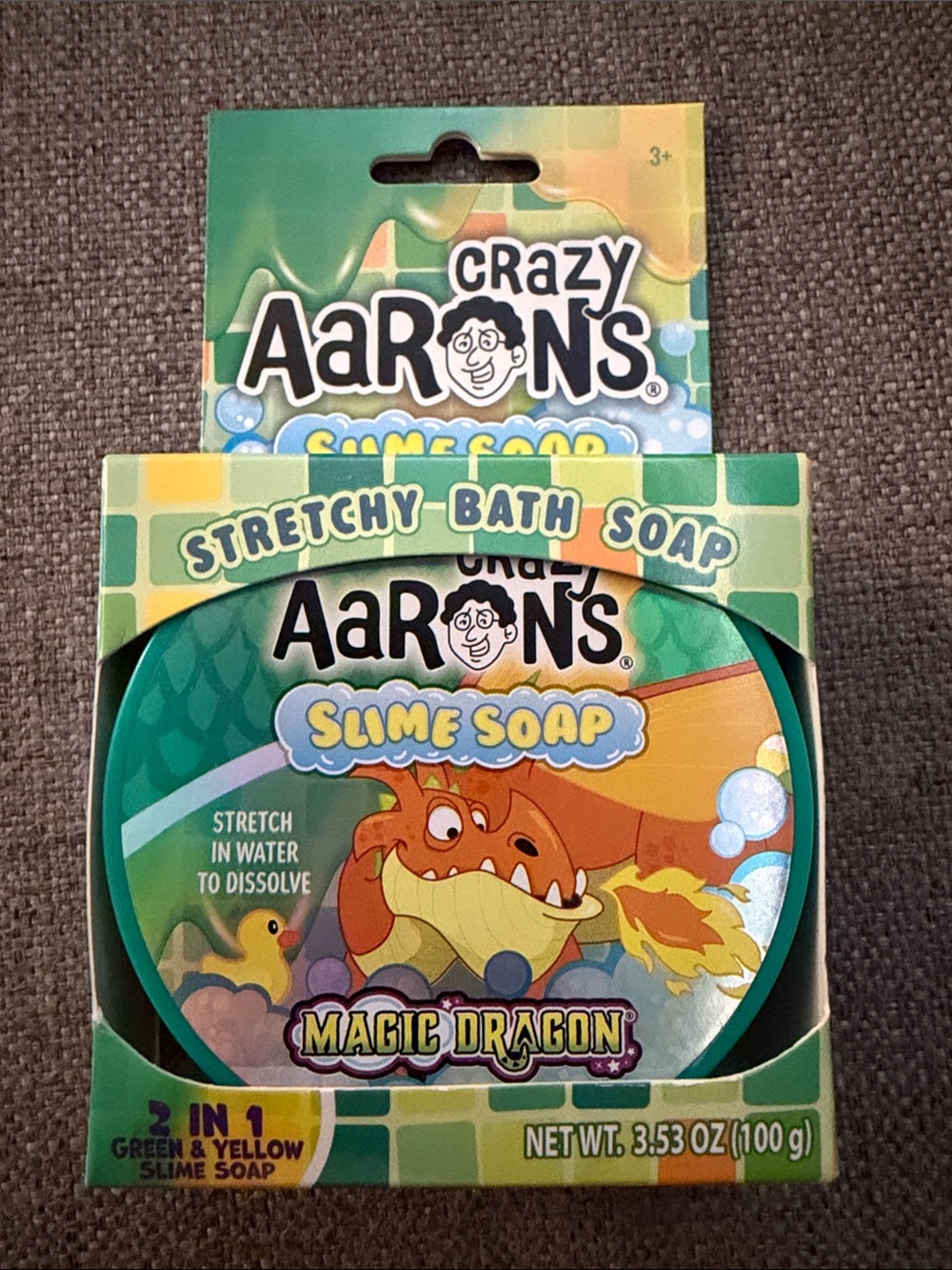 Crazy Aaron’s Magic Dragon Stretchy Bath Slime Soap - Green & Yellow